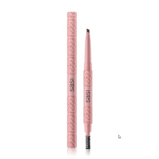 SASI Girls Can Auto Eyebrow Pencil 0.3g ดินสอเขียนคิ้ว หัวตัดสามเหลี่ยม ด้ามสีพีชลายส้ม