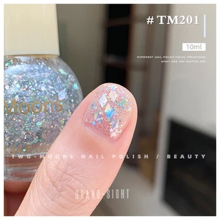 🔥พร้อมส่ง🔥 Two-moons ของแท้ ยาทาเล็บ น้ำยาทาเล็บ สีทาเล็บ สีทาเล็บกึ่งเจล กลิตเตอร์ ขนาด10ml*1 ไม่ต้องอบ สีสวย TM1