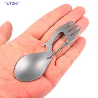 UTZN&gt; Outdoor Camping Picnic Stainless Steel Fork Spoon Tableware Ultralight Useful new