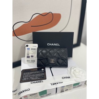 กระเป๋าตังค์ CHANEL MINI WALLET IN CAVEAR  งานออริเทียบแท้หนังแท้