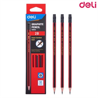 Deli ดินสอไม้ ดินสอดำ Graphite Pencil Super Boned Lead 2.4 มม. HB/2B