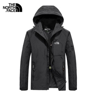 The North Face เสื้อแจ็กเก็ตกันลม มีฮู้ด กันน้ํา ถอดออกได้ ลาย