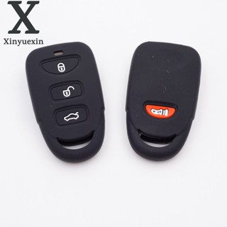 Ldbpbo92mfgmdh23 Xinyuexin เคสกุญแจรีโมตรถยนต์ ซิลิโคน 4 ปุ่ม สําหรับ Hyundai Elantra Sonata Fob 3B + Panic