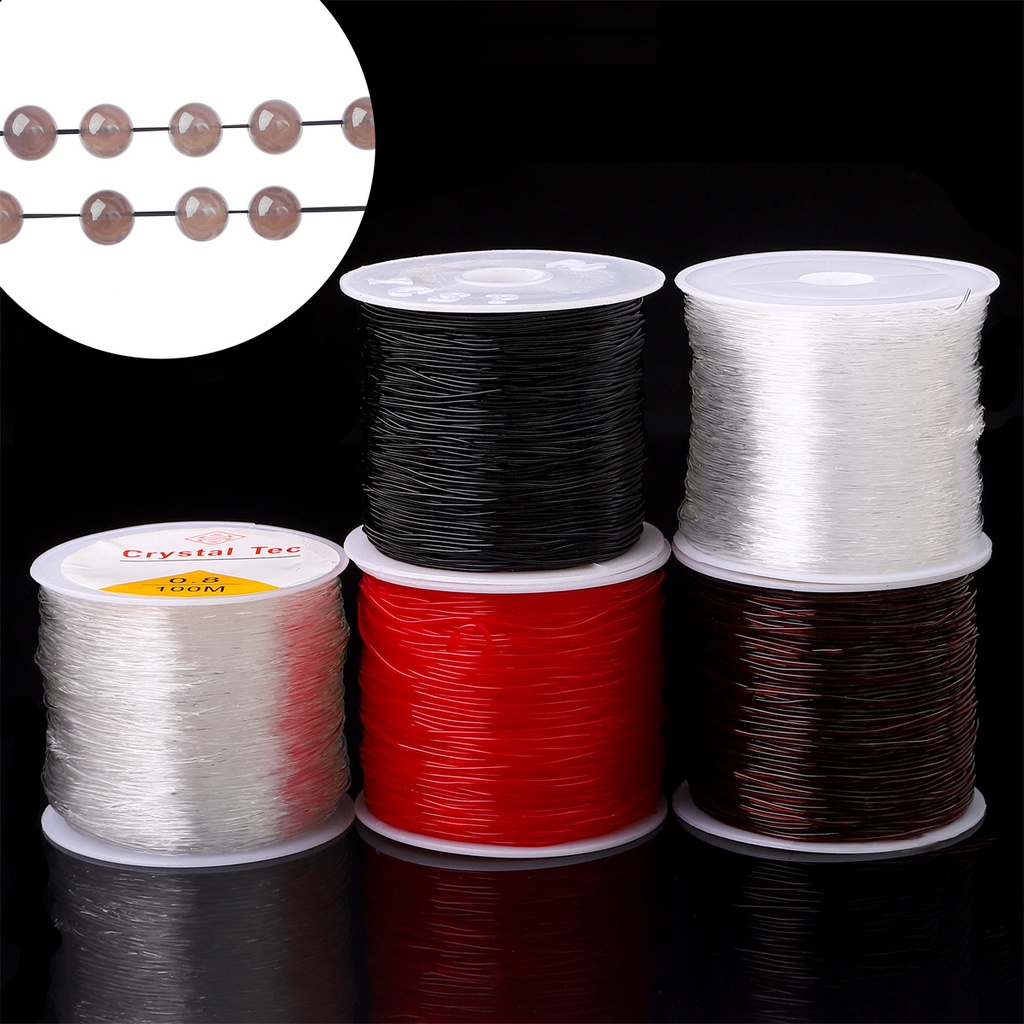 0.5-1 มม. ด้ายประดับคริสตัลยืดหยุ่น สําหรับ DIY สร้อยคอ สร้อยข้อมือ
