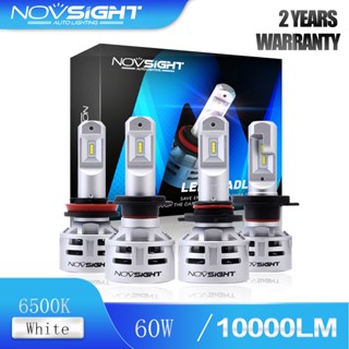 Novsight ชิปไฟหน้า LED N9 9005 9006 H4 H11 H7 10000LM 60W 6500K CSP ขนาดเล็ก เสียบแล้วใช้งานได้เลย X2