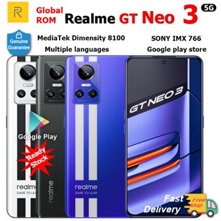 Global ROM realme GT NEO3 NEO 3 5G สมาร์ทโฟน 80 150W 8100 120HZ AMOLED 4500mAh NFC