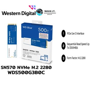 COINSคืน15%⚡FB9JMZV6⚡ WD BLUE SN570 NVME M.2 2280 500GB WARRANTY 5 YEAR