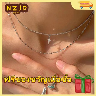 ※NZJR※ สร้อยคอไทเทเนียมอัลลอย ซ้อนกันสองชั้น เครื่องประดับแฟชั่นสตรี