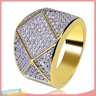 Lk- เครื่องประดับผู้ชายแหวนแฟชั่นผู้ชาย Geometric Rhinestone