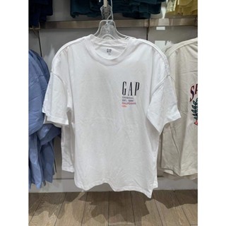 เสื้อยืดแขนสั้น ผ้าฝ้าย พิมพ์ลายโลโก้ Gap สําหรับผู้ชาย และผู้หญิง 809026