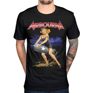 เสื้อยืดครอป {พร้อมส่ง เสื้อยืดแขนสั้น พิมพ์ลาย Airbourne Missile Rider Dog Rock Music สไตล์พังก์ร็อค พลัสไซซ์ ไซซ์