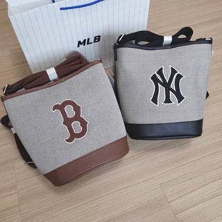 กรพเป๋า MLB Basic Big Logo Canvas Bucket Bag กระเป๋าสะพายบัคเก็ต ผ้าแคนวาส แท้พร้อมส่ง