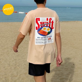 Amyours.onthebeach เสื้อยืดโอเวอร์ไซส์ รุ่น OTB Oversize สกรีนลาย Breakfast time