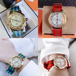 🎀 (สด-ผ่อน) นาฬิกาทอรี่ Tory Burch TBW1036 กล่อง Watch Station เขียวฟ้า TBW1037 แดง สายหนังสีน้ำเงิน 38 mm TBW1203 TORY