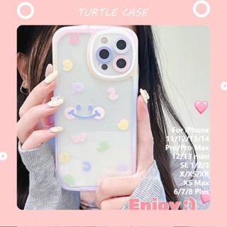 [พร้อมส่ง] ใหม่ เคสโทรศัพท์มือถือ ลายหน้ายิ้ม มีขาตั้งด้านข้าง สําหรับ Apple iPhone 14 13 12 11 PROMAX XS XR XSMAX SE2020 6 7 8PLUS MINI