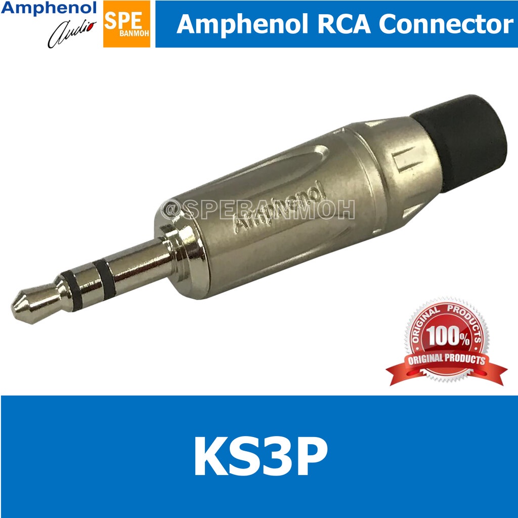 KS3P หัว 3.5 mm สเตอริโอ KS3P Amphenol หัว Aux 3.5 3.5mm. Male TRS Audio Plug ปลั๊กไมค์เล็กสเตอริโอ 3.5 มม Mini Phone...