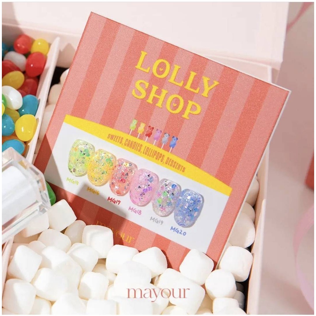 แยกขาย 'Lolly Shop' collection 6 สีglitter กลิ๊ตเตอร์ชิ้นใหญ่ MAYOUR เมอาวร์ Korea 🇰🇷ของแท้นำเข้าจาก