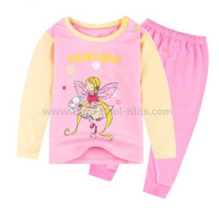 L-PJG-817 ชุดนอนเด็กแนว Silm สีชมพุ ลาย Girl