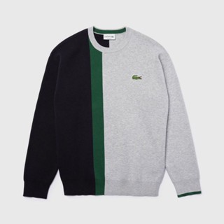 (พร้อมส่ง)*New*LACOSTE Mens Crew Neck Colorblock Cotton Blend Sweater - Size 5 (L)