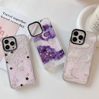 Star&amp;moon&amp;cloud เคสโทรศัพท์มือถือ ลายก้อนเมฆ กลิตเตอร์ สําหรับ Iphone 11 14 13 12 11