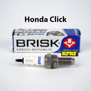 หัวเทียน BRISK X-Line 4 เขี้ยว แกนเงิน Honda Click Spark Plug (8X21ROA) รองรับทุกน้ำมัน Made in EU