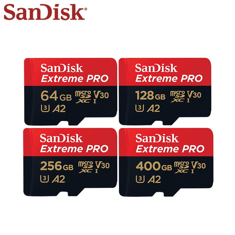 Extreme Pro การ์ดหน่วยความจํา Micro SD 64GB 128GB 256GB 400GB A2 V30 SDXC 170MB/s การ์ด TF พร้อมอะแดปเตอร์