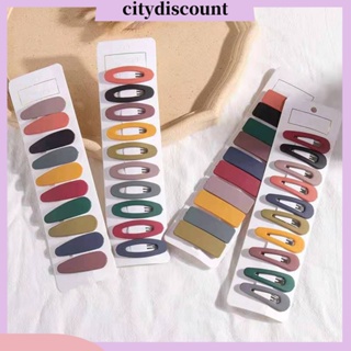 &lt;citydiscount&gt; กิ๊บติดผมหน้าม้า แบบยืดหยุ่น สีพื้น หลากสี สําหรับผู้หญิง 10 ชิ้น