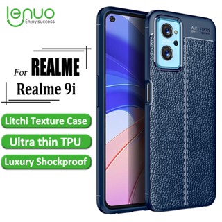 Lenuo เคสโทรศัพท์มือถือ TPU แบบนิ่ม บางพิเศษ กันกระแทก ลายลิ้นจี่ หรูหรา สําหรับ Realme 9i OPPO A36 A76 A96 4G