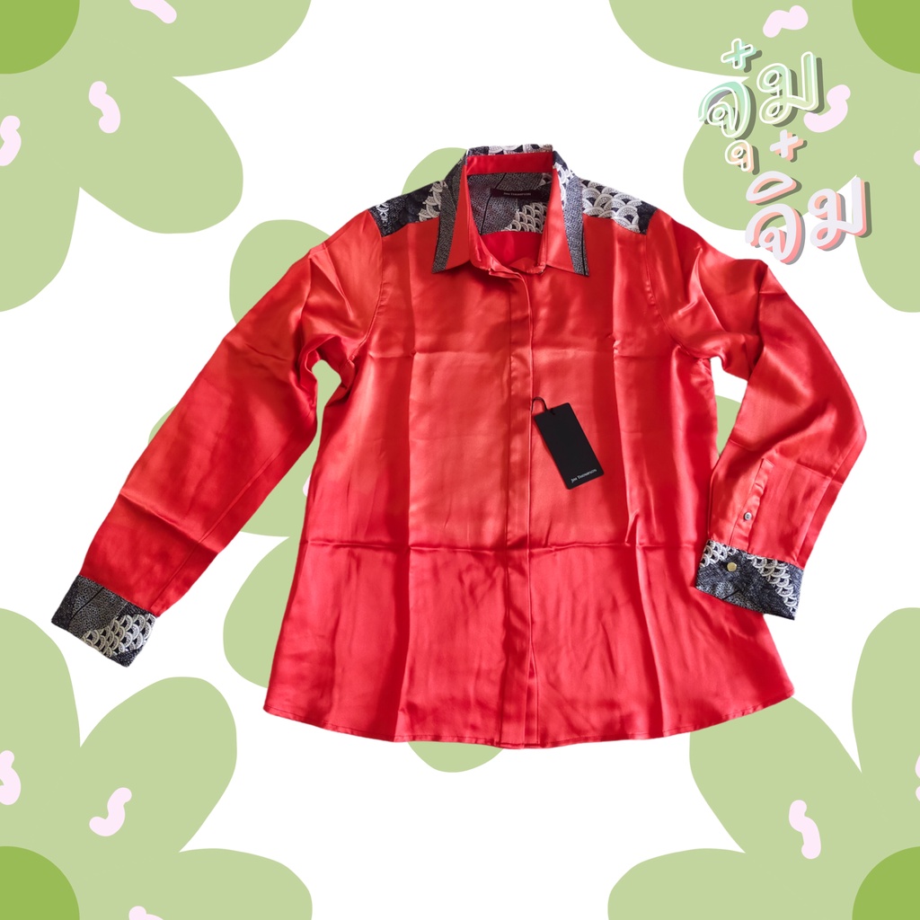 เสื้อผ้าไหมซาตินแขนยาว จิม ทอมป์สัน  Jim Thompson Silk Satin Shirt