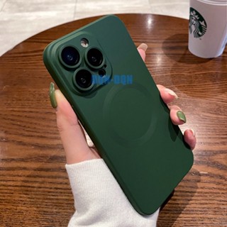 【With lens film/silicone soft case/skin felling/Riddge Green】เคส compatible for iPhone 11 Pro Max 12 Pro Max 13 Pro Max 14 Pro Max case soft case