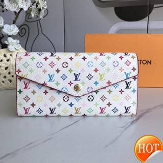 ♀❖【Free Shipping】Cowhide 【With box】 Lvˉ2021 Pink Envelope long wallet for women The interior design is exquisite and uni