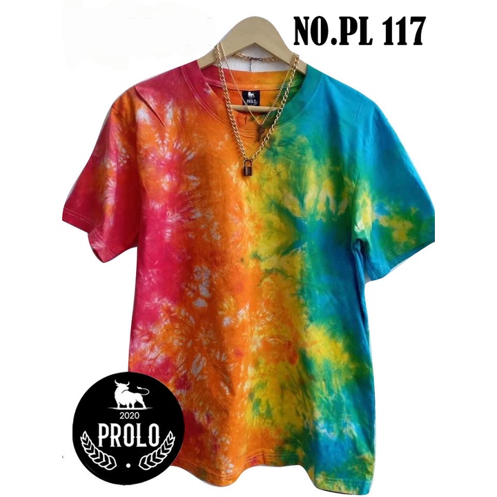 เสื้อมัดย้อมสี่สีรุ้ง ผ้าCottonแท้100