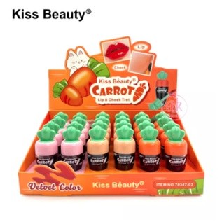 ⚡FLASH SALE⚡♡พร้อมส่ง Kiss Beauty no70347-03 Carrot Lip &amp; cheek tint (24pcs in a box)