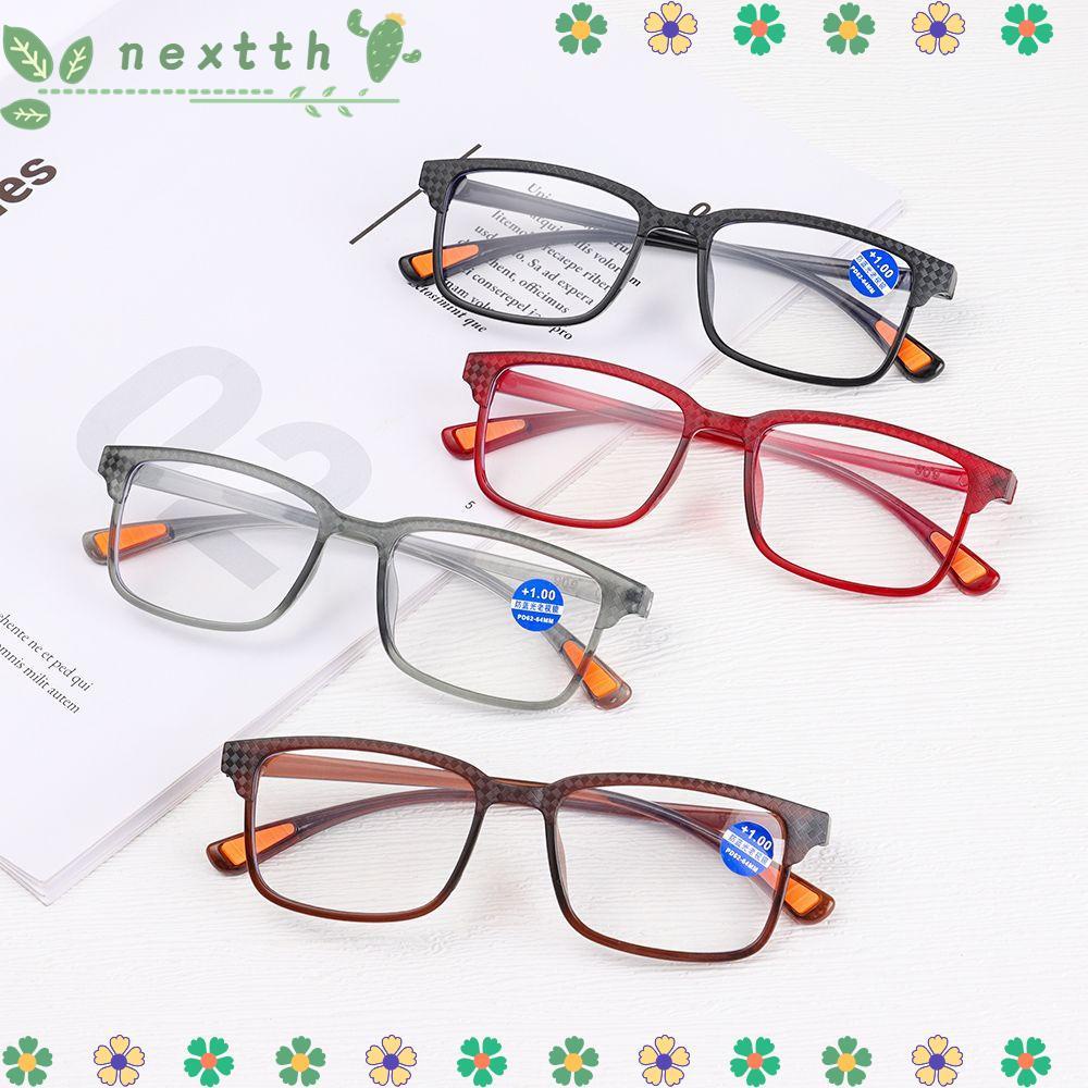 Nextshop แว่นตาอ่านหนังสือ กรอบเบาพิเศษ ป้องกันแสงสีฟ้า แบบพกพา หรูหรา สไตล์วินเทจ หลากสี สําหรับผู้ชาย และผู้หญิง