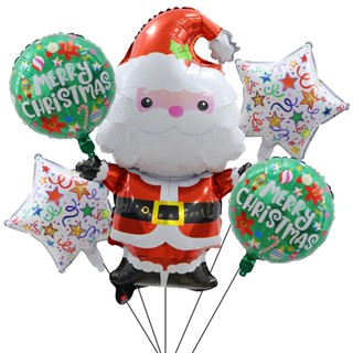 ลูกโป่งคริสมาส ซานต้าครอส ต้นคริสมาส สโนว์แมน ลูกโป่ง คริสมาส Merry Christmas Tree Santa Claus Snowman Foil Balloon