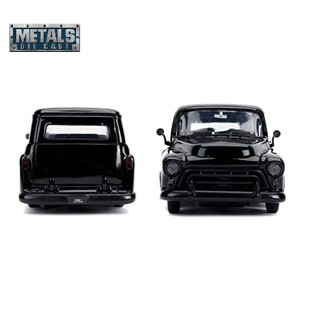 โมเดลรถของเล่นคลาสสิก 1957  Chevy  No.97821   Suburban Black with Green Flames   อัตราส่วน  1:24  โลหะผสม