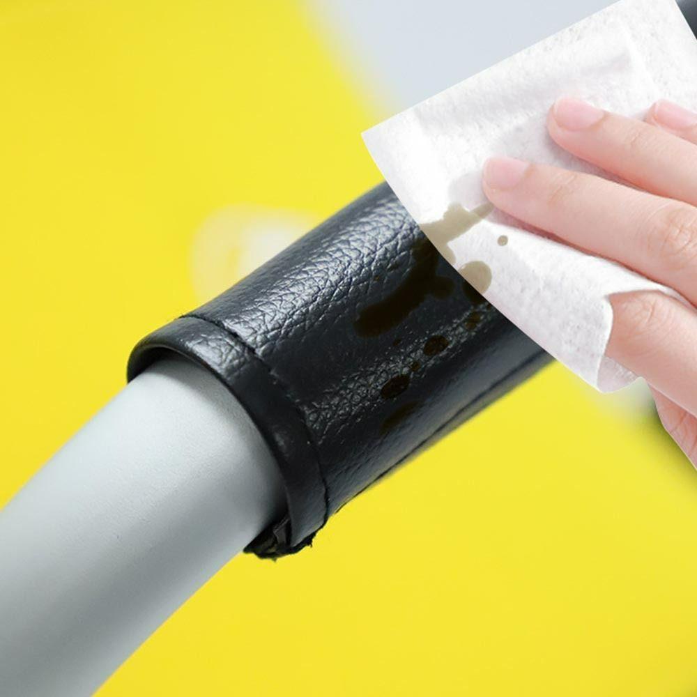 Tyler ปลอกหนัง PU หุ้มมือจับรถเข็นเด็ก มีซิป สีพื้น 2 ชิ้น ต่อชุด