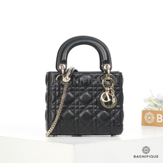 DIOR LADY MY ABC MINI BLACK LAMB GHW