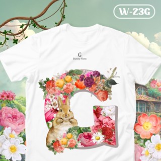 เสื้อยืดตัวอักษร Bunny Flora ตัวอักษร( G H I )