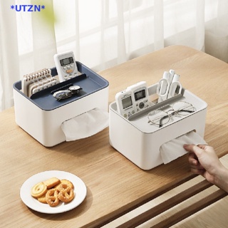 UTZN&gt; Tissue Box Napkin Holder Remote Control Storage al Desk Organizer new