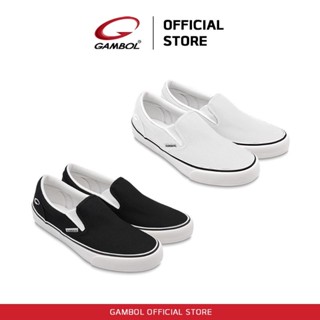 รองเท้าสลิปออน Street Style ผ้าใบแคนวาส Gambol GB82128 สลิปออน Slip-on 36-44 ใส่ได้ทั้งชาย หญิง ทุกเพศ ทุกวัย แกมโบลแท้