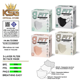[KSG Official] G Lucky Fit หน้ากากอนามัย แมสหน้าเรียว กันฝุ่น PM 2.5 Face Mask Fit 3D (30 ชิ้น)