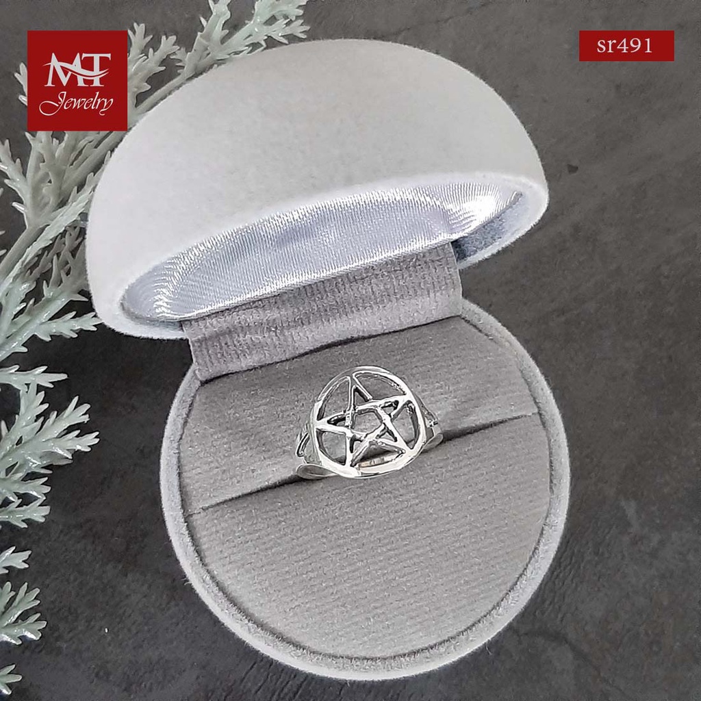 MT แหวนเงินแท้ รูปดาว ไซส์: 53 54 Sterling Silver Ring (sr491) MT Jewelry มณีธารา