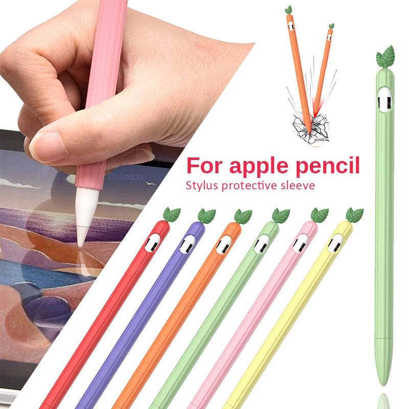 เคสดินสอ ซิลิโคนนิ่ม ป้องกันการสูญหาย ลายการ์ตูนน่ารัก สําหรับ Apple Pencil 2 1st