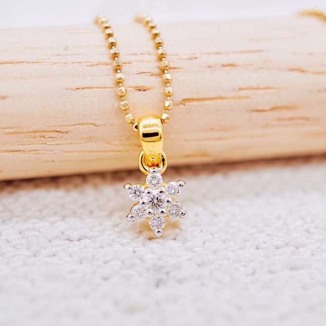 [ PCPY Jewelry ] จี้เพชรแท้ 💎 ทองคำแท้9K (ทอง37.5%) เพชรแท้น้ำ100 เบลเยี่ยมคัต [9KPP723] 📌ไม่รวมสร้อ