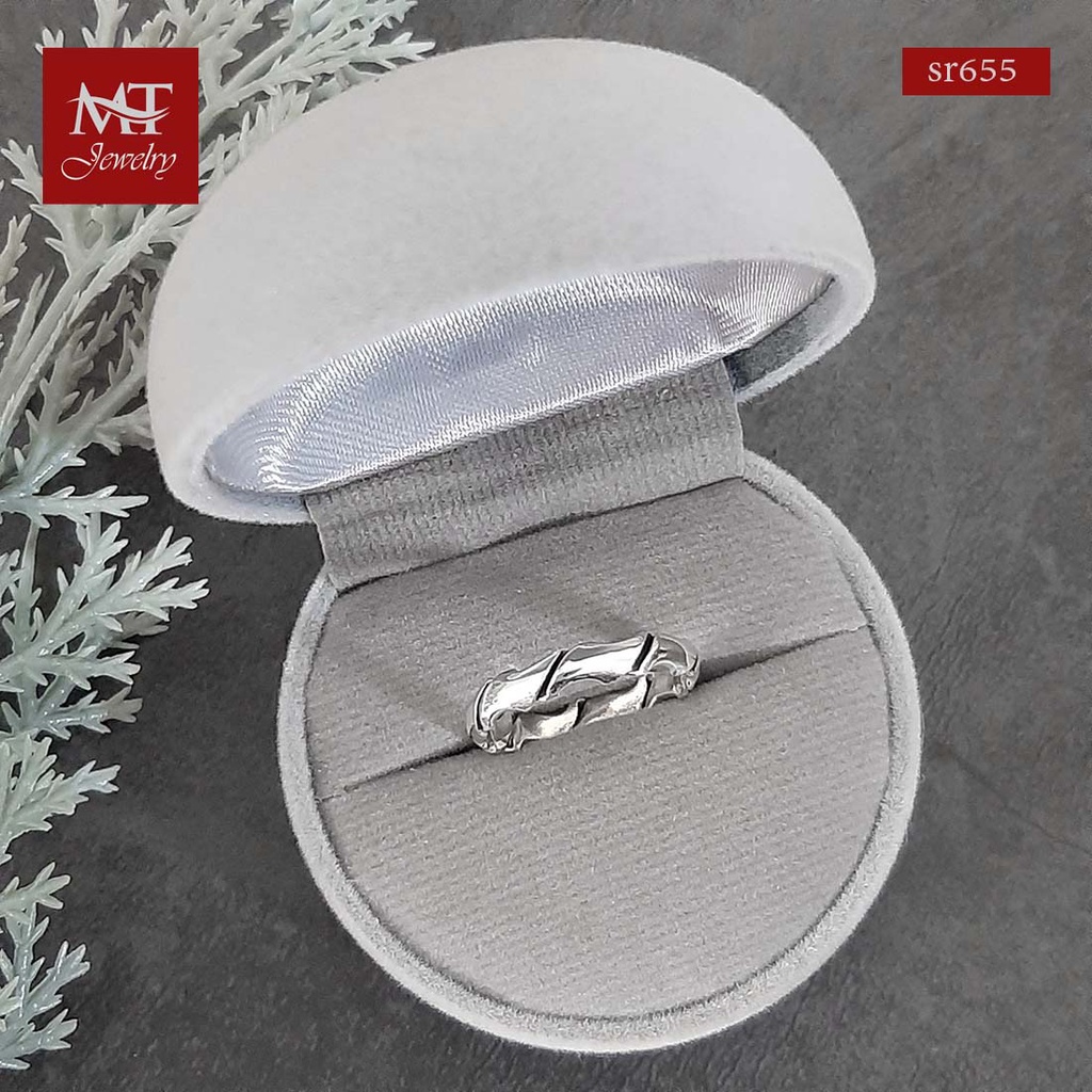 210 บาท MT แหวนเงินแท้ ลายหยัก ไซส์: 51 Solid 925 Sterling Silver Ring (sr655) MT Jewelry มณีธารา Fashion Accessories