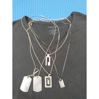 สร้อยคอ Gucci Authentic GUCCI Dog tag Necklace 925 Sterling Silver สร้อยคอ gucci แท้ gucci necklace