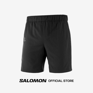 SALOMON AGILE 2IN1 SHORT M สี BLACK กางเกงวิ่งขาสั้น ผู้ชาย กางเกงวิ่งมีซับใน