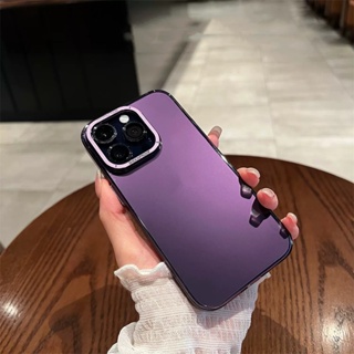 เคสโทรศัพท์มือถือแบบแข็ง ใส กันกระแทก 360 องศา หรูหรา สําหรับ iphone 14 pro max 14 plus case 13 pro max