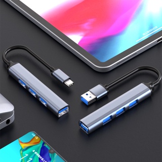 🚀พอร์ต USB Hub Type-C 4 in 1 และ USB 3.0 อะแดปเตอร์ฮับ OTG ความเร็วสูงสำหรับการถ่ายโอนข้อมูลแล็ปท็อป โน๊ตบุ๊ค พีซี